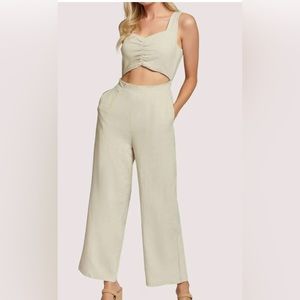 Lost & Wander paducah jumpsuit in oatmeal - xs